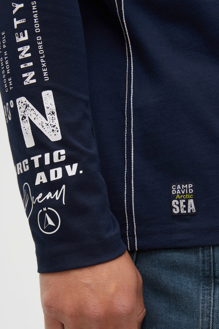 Langärmliges Poloshirt mit Puffprints