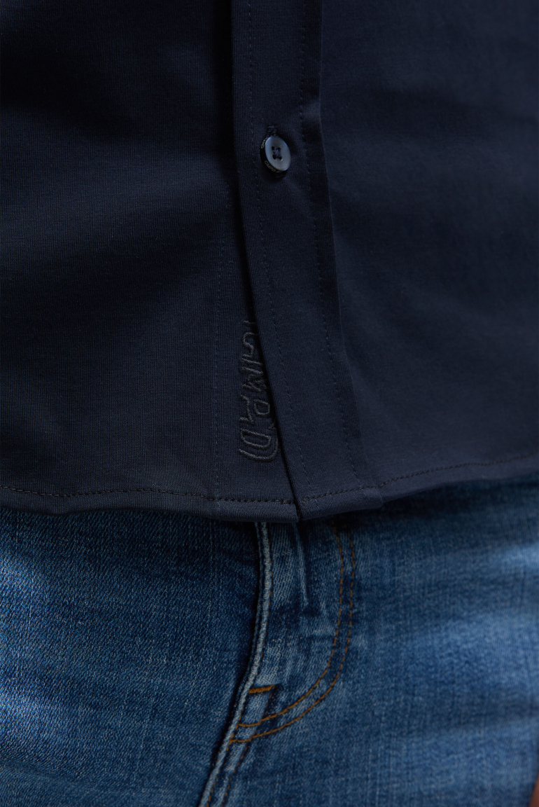 Langarmhemd aus Baumwoll-Jersey Slim Fit