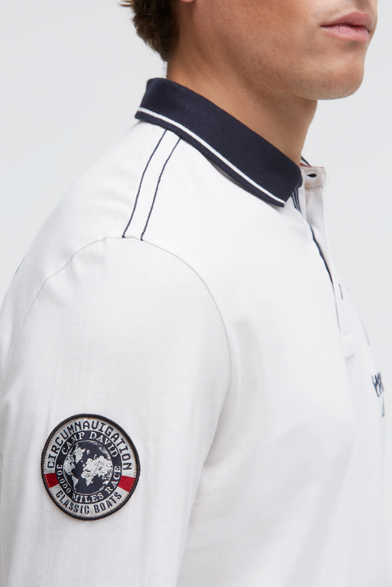 Langarmpolo mit Rücken-Artwork