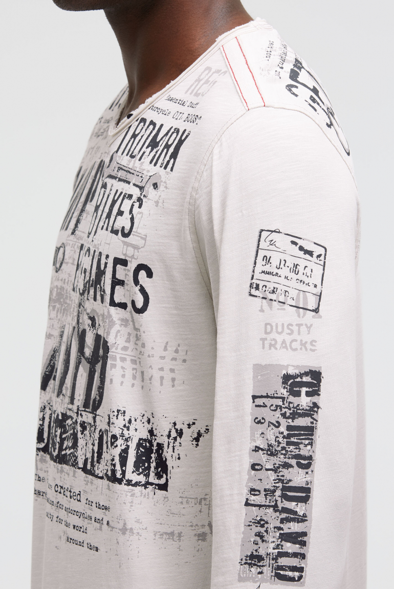 Longsleeve im Vintage Look mit Used Prints