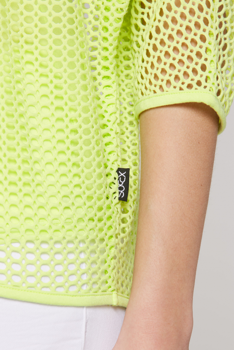 Mesh-Sweatshirt mit tonigem Top, 2-teilig