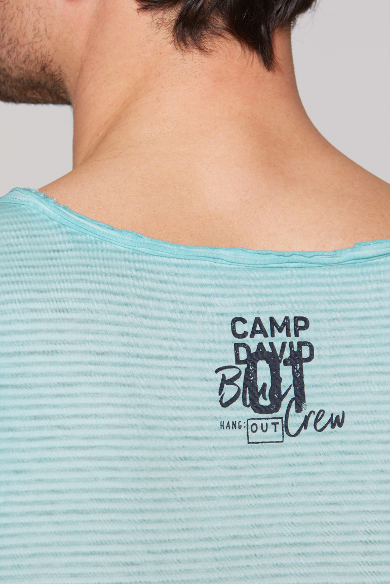 Muskelshirt mit Strukturstreifen und Logo Prints