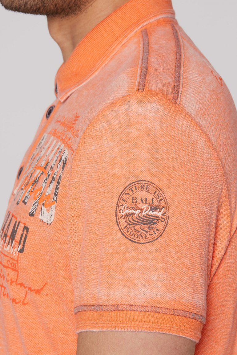 Pikee-Polo im Used Look mit Logo Artworks