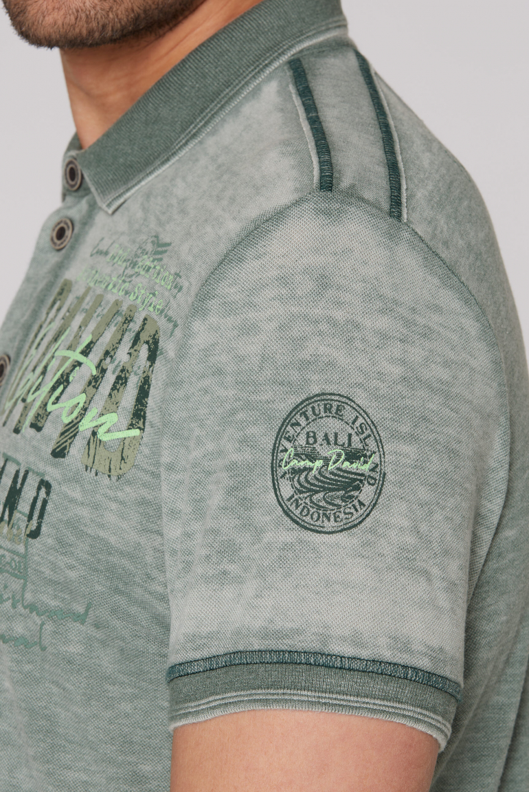 Pikee-Polo im Used Look mit Logo Artworks