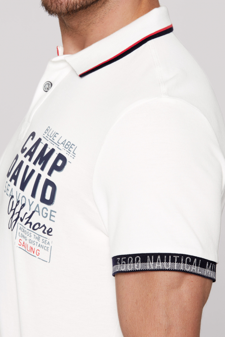 Pikee-Polo mit Rubber Artwork und Two-Tone-Details