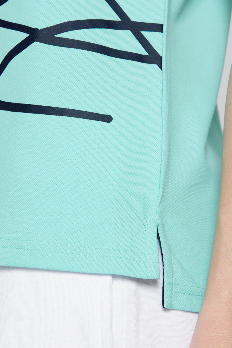Poloshirt Kurzarm mit Label Print