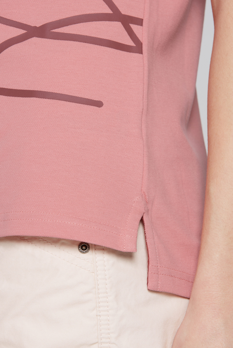 Poloshirt Kurzarm mit Label Print
