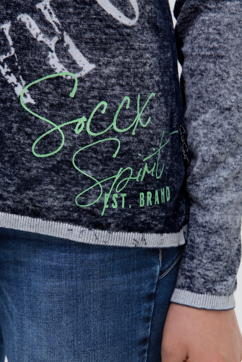 Pullover mit Inside Print und Acid-Effekten