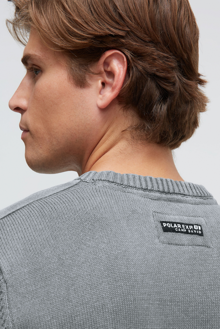 Pullover V-Neck mit Logo Print und Tapes