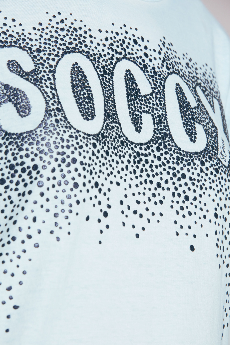 Rundhalsshirt Oil Dyed mit Puffprint-Artwork