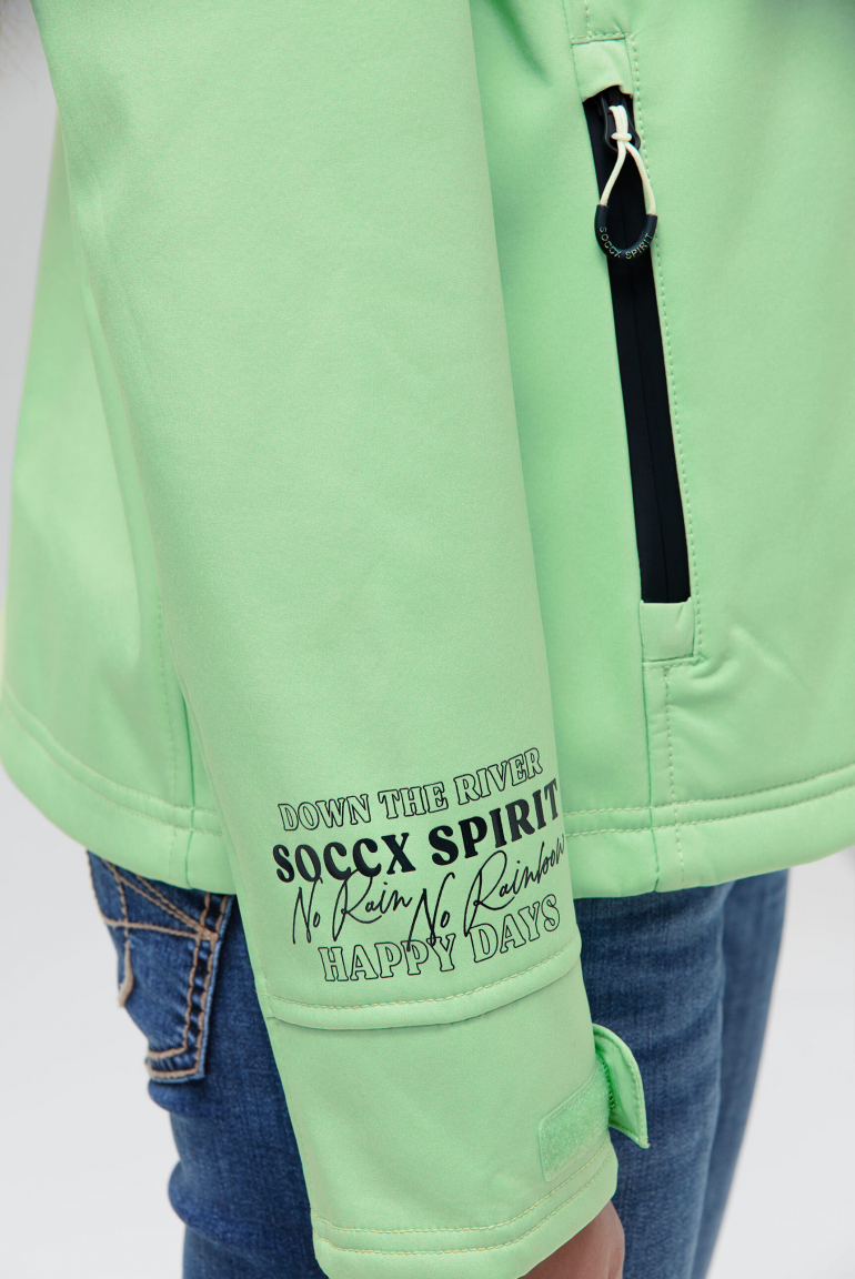 Softshelljacke mit Kapuze und Glossy Prints