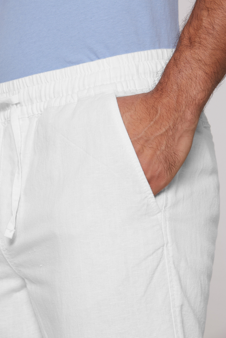 Sommerhose aus Leinen-Mix mit Elastikbund