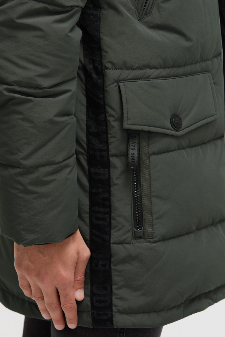 Stepp-Parka mit Kapuzen-Layering