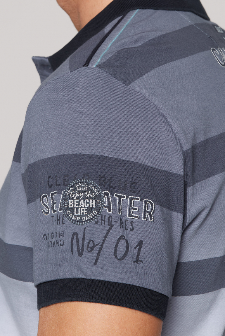 Streifen-Polo Dip Dye mit Logo Artworks