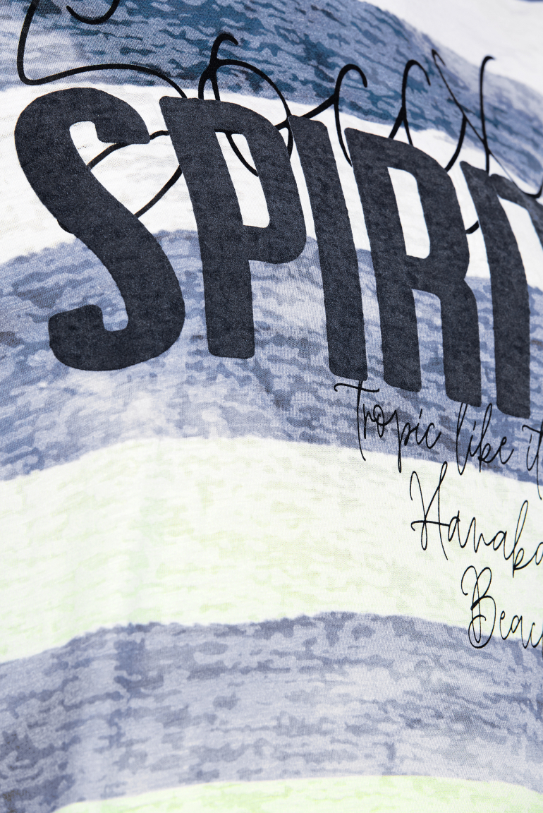 Streifenshirt mit Ausbrenner-Effekten und Artwork