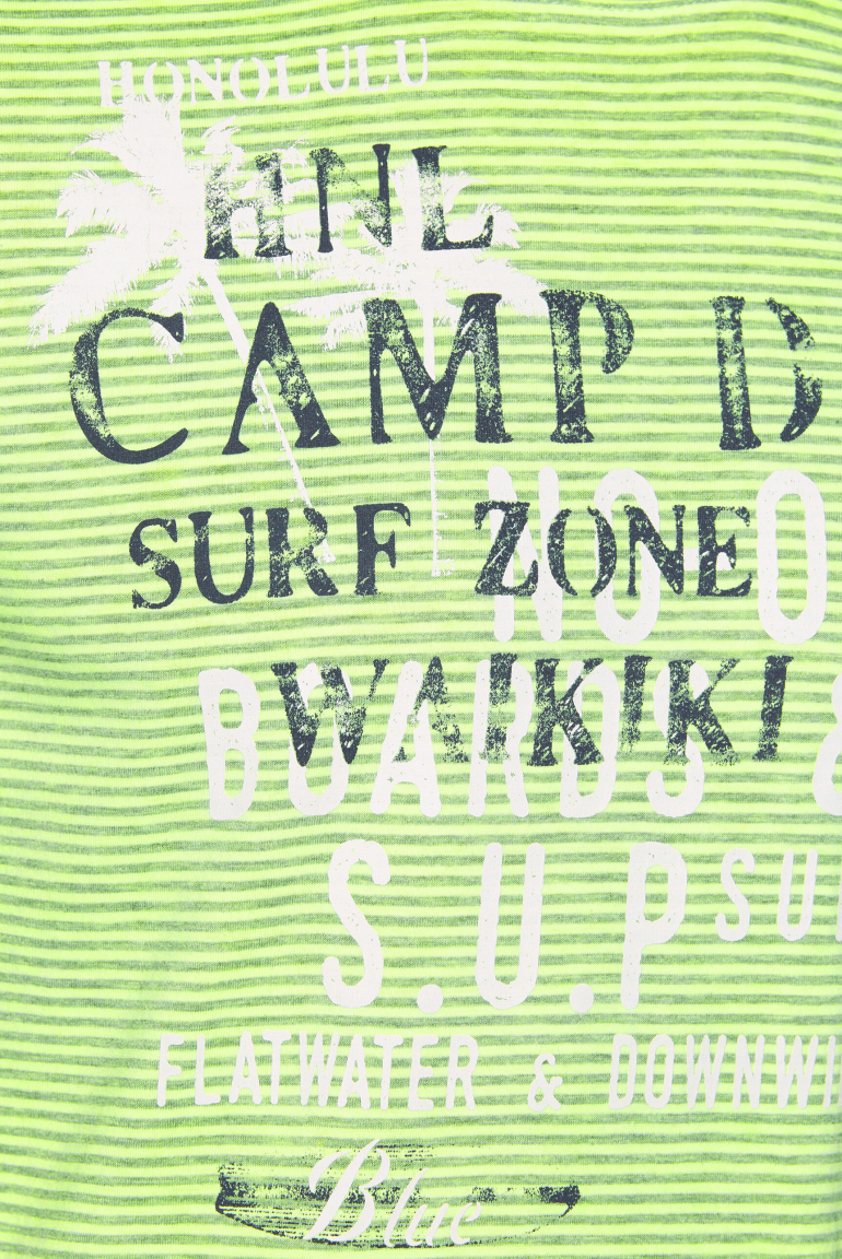 Streifenshirt mit Ausbrenner-Effekten und Prints