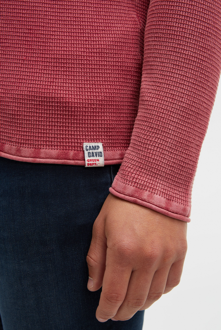 Strukturierter Pullover Stone Washed