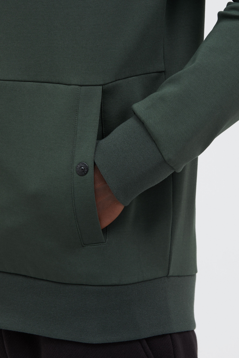 Sweatjacke aus Interlock mit Nylon-Kapuze