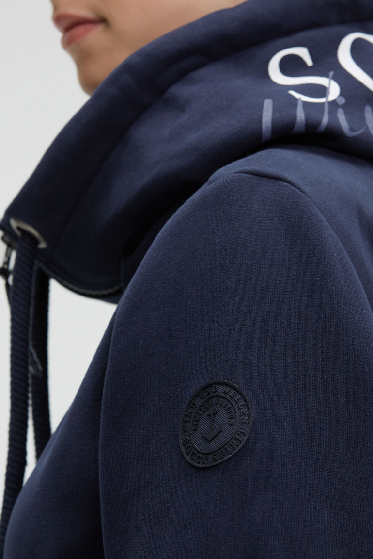 Sweatjacke mit hohem Kragen