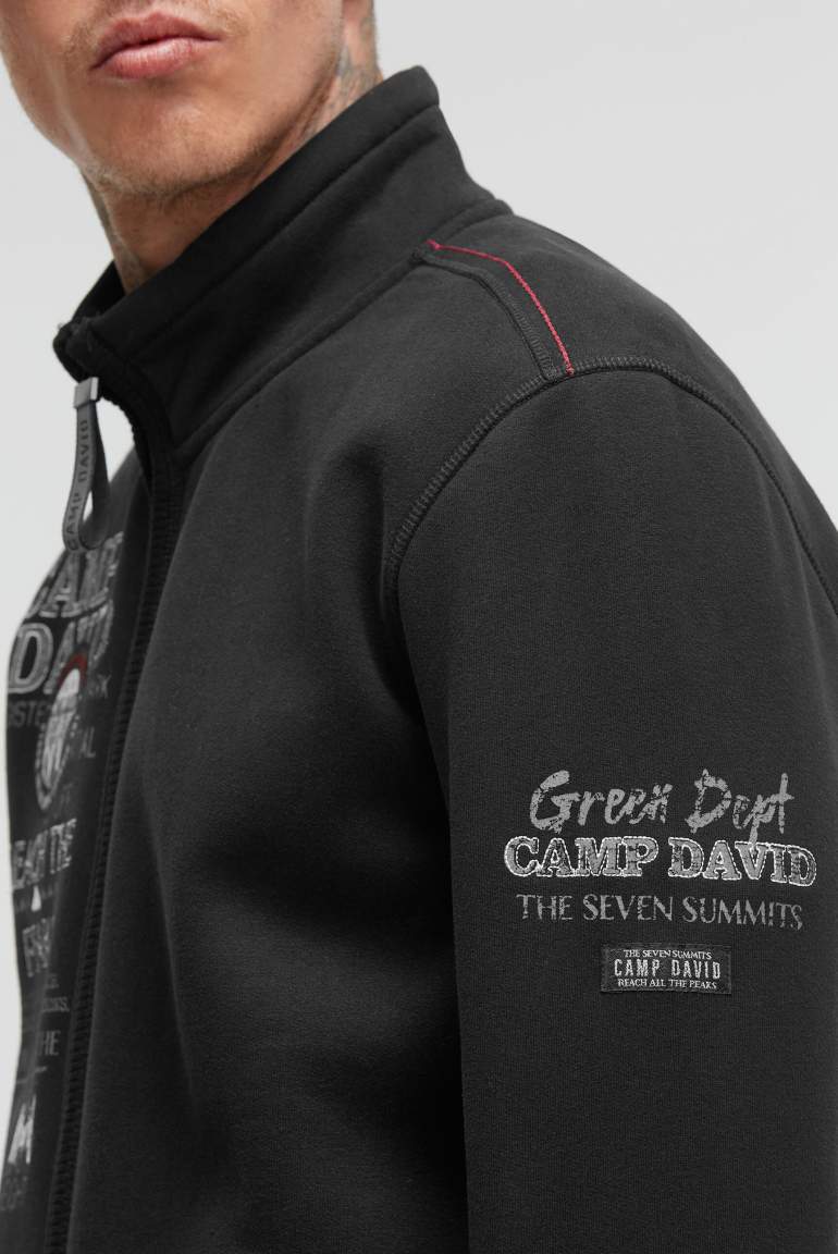 Sweatjacke mit Logo Prints, Stickereien und Patches