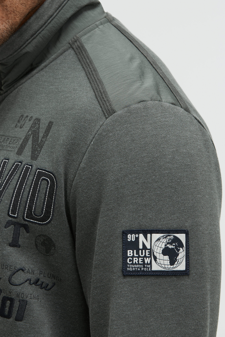 Sweatjacke mit Ripstop-Details und Label-Applikationen