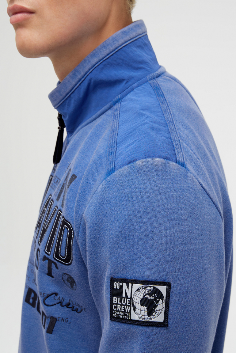 Sweatjacke mit Ripstop-Details und Label-Applikationen
