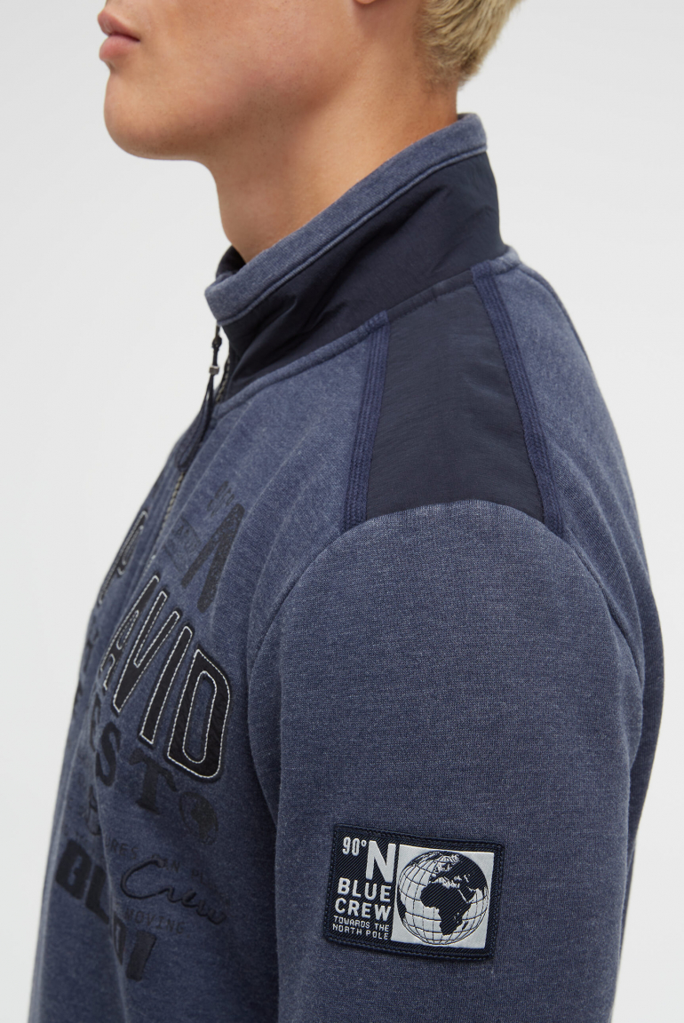 Sweatjacke mit Ripstop-Details und Label-Applikationen