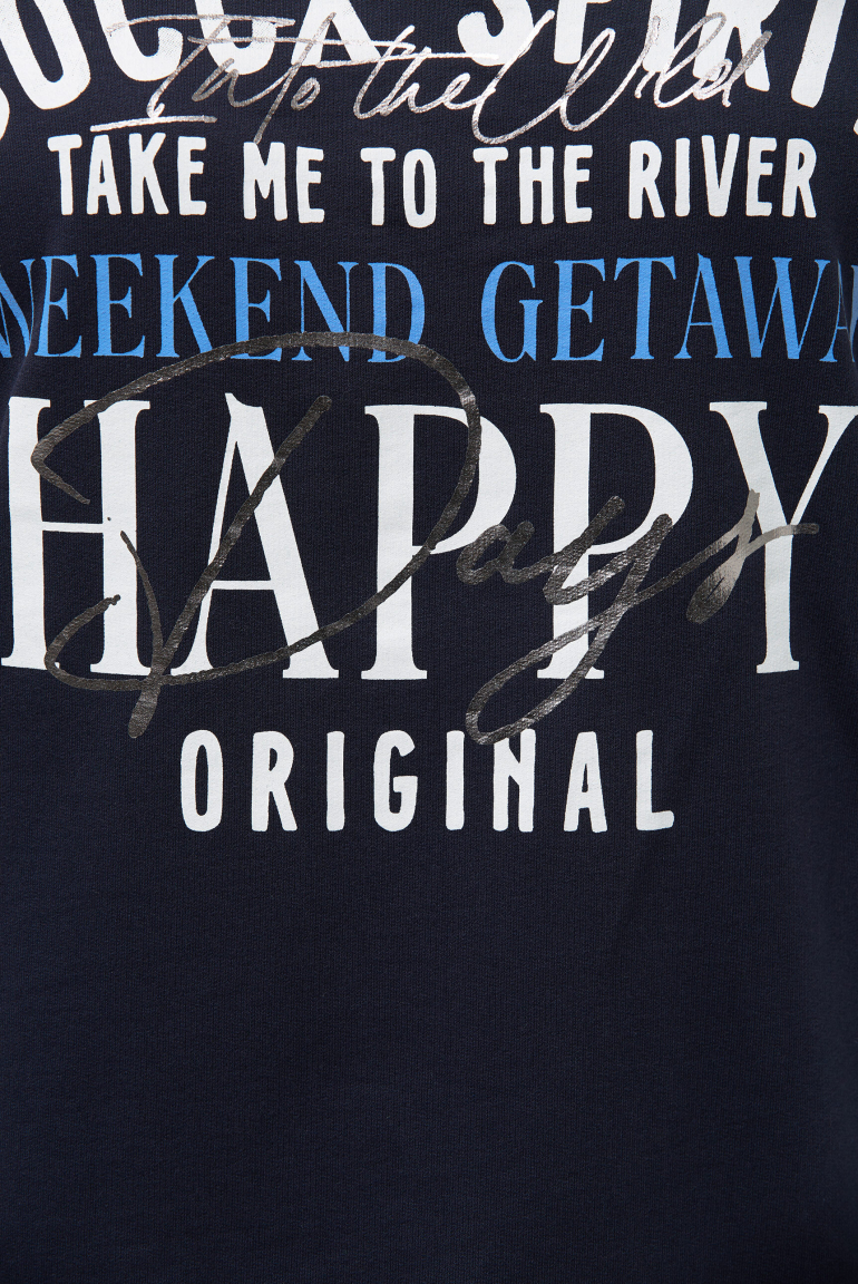 Sweatshirt mit Artwork und Kordelzug im Saum