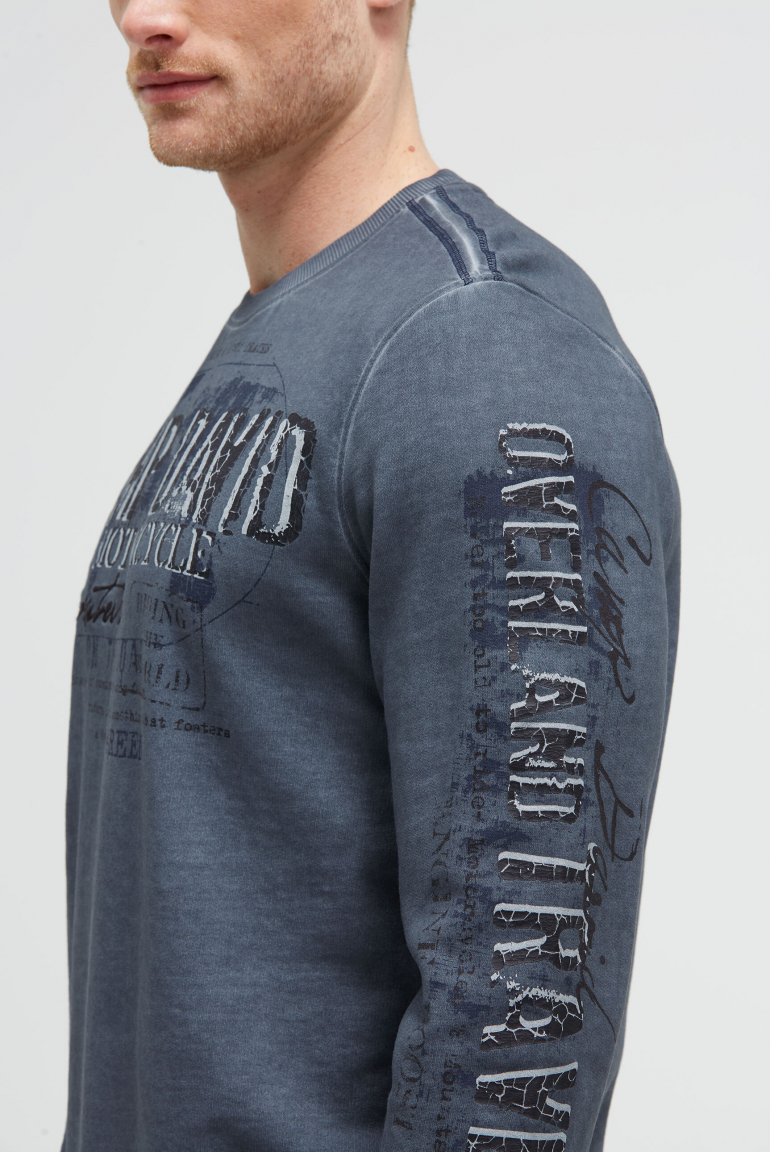 Sweatshirt Oil Dyed mit Crack Prints