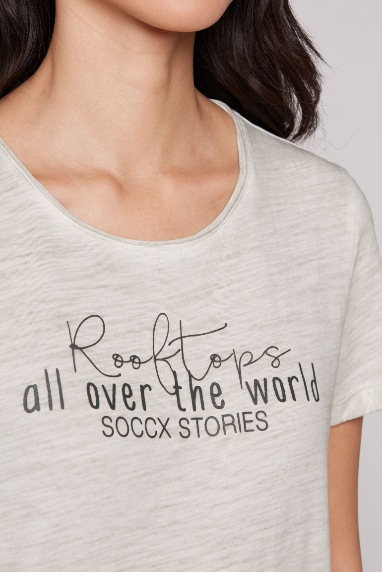 T-Shirt im Used Look mit Label Prints