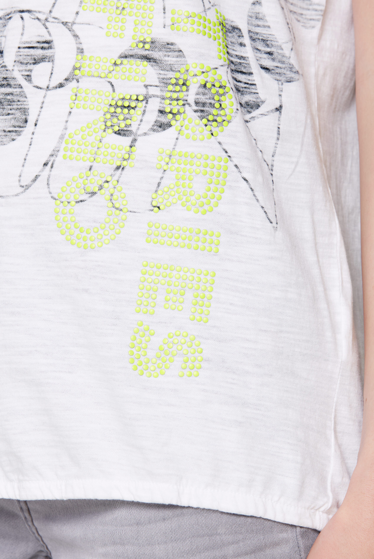 T-Shirt mit Elastiksaum und Artwork