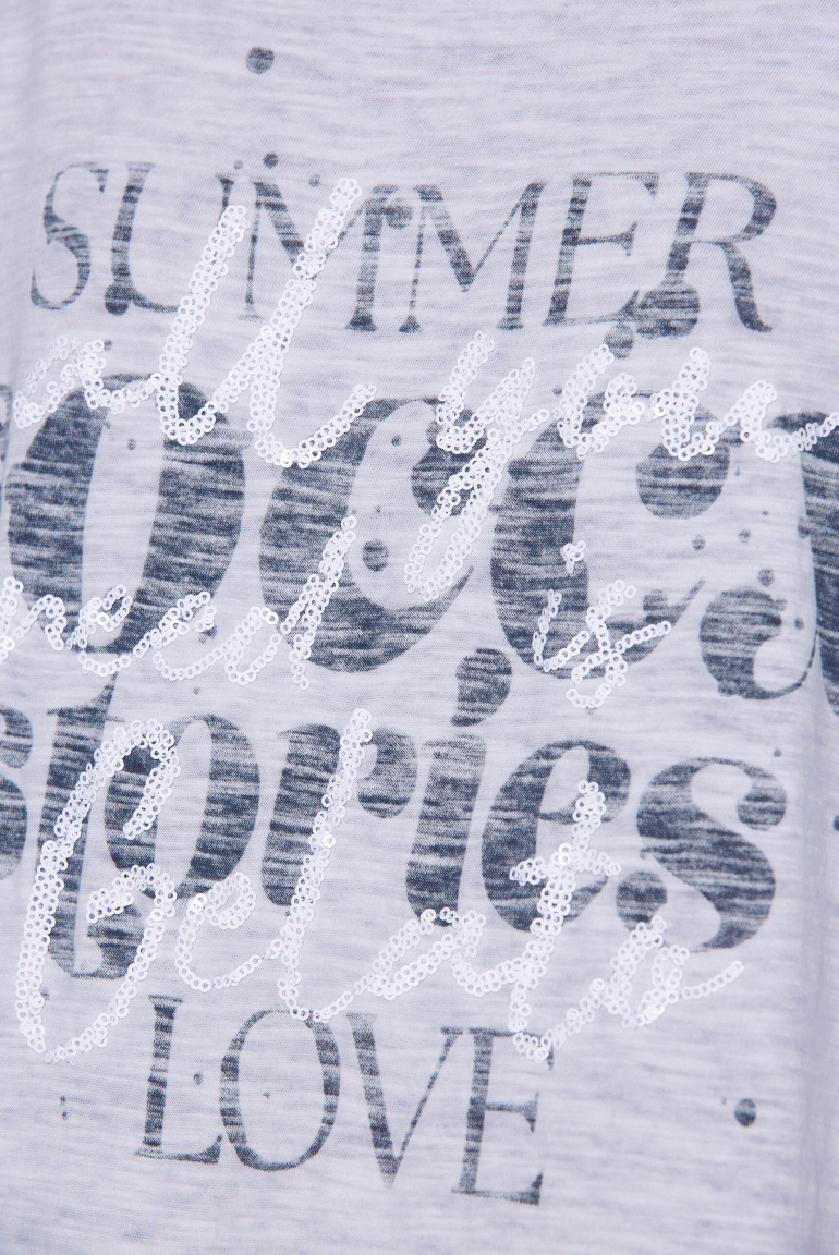 T-Shirt mit Elastiksaum und Artwork