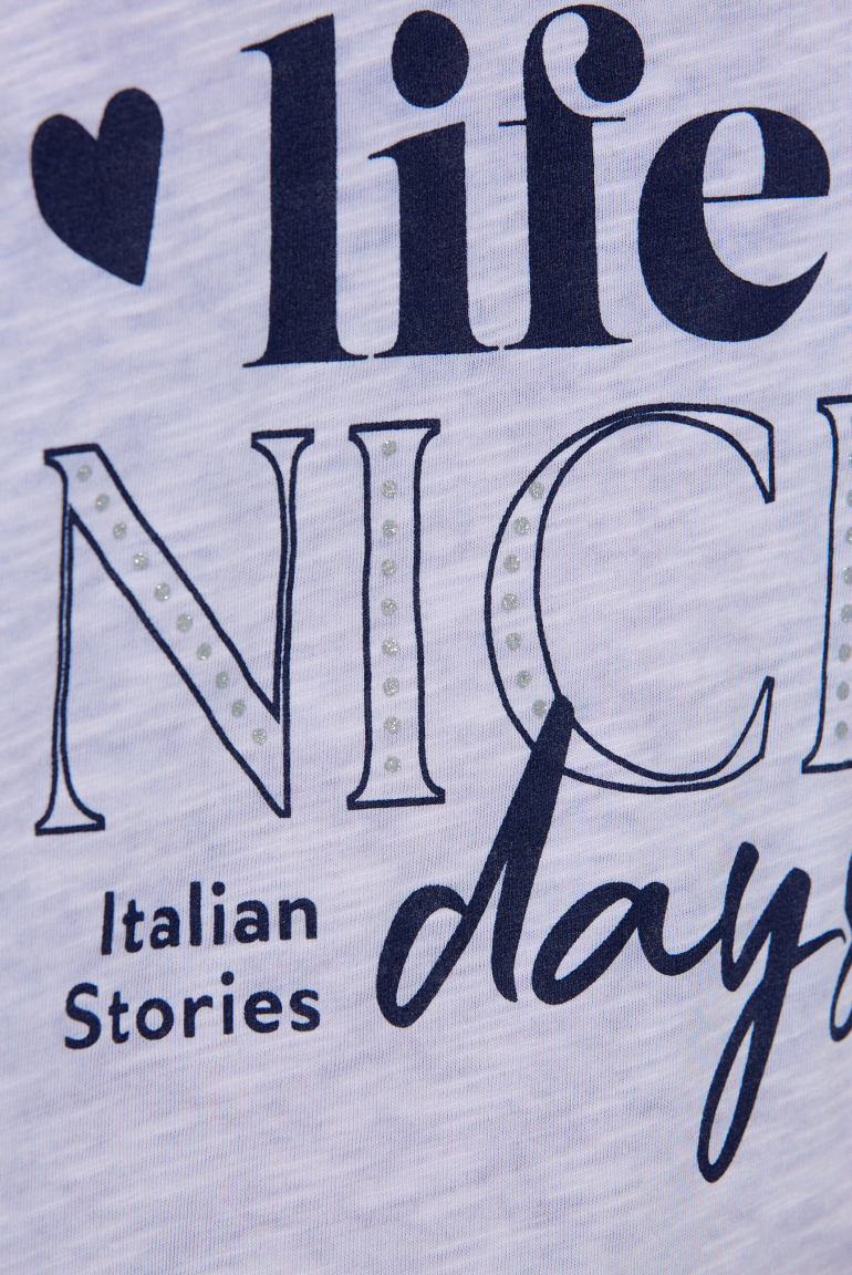 T-Shirt mit Glitter Wording Print