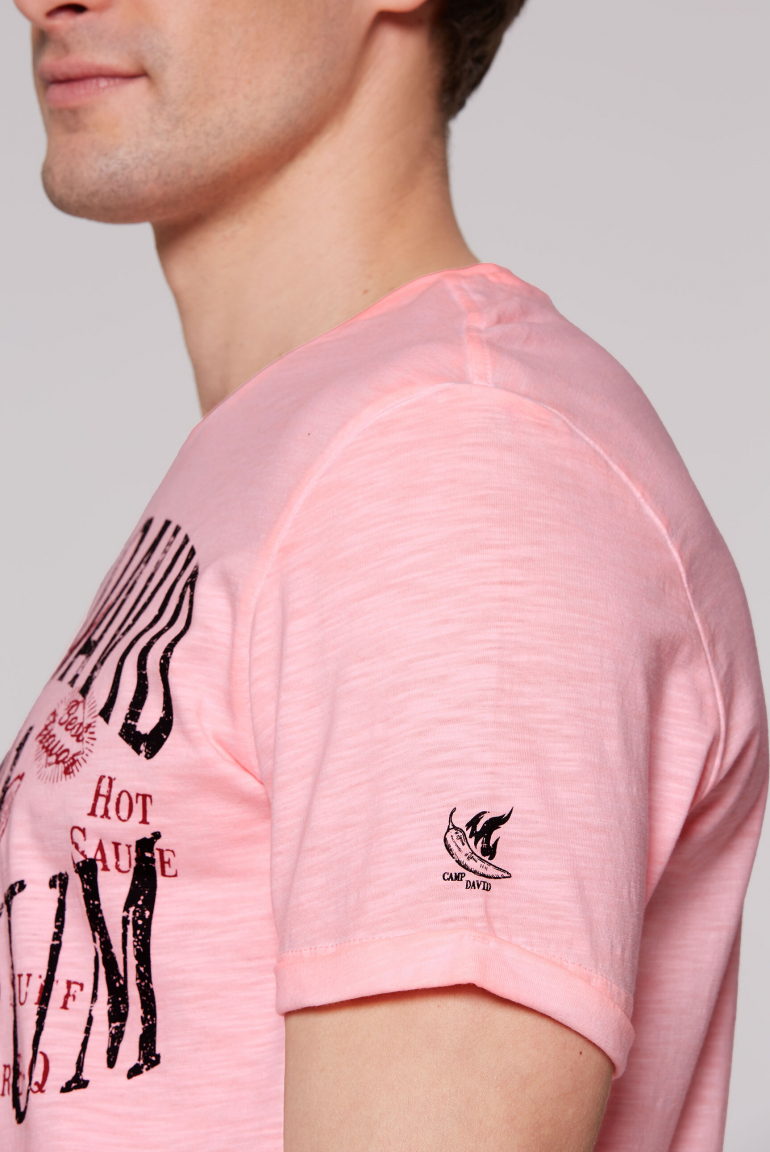 T-Shirt mit Label Print