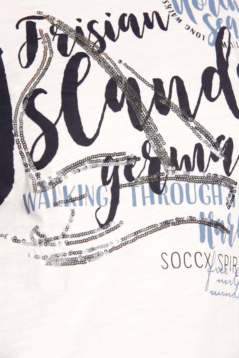 T-Shirt mit Pailletten-Artwork