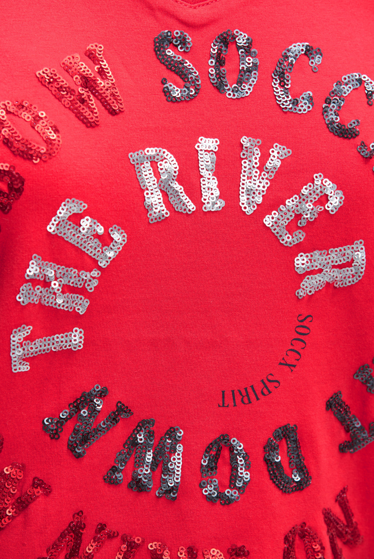 T-Shirt mit Print und Pailletten-Details