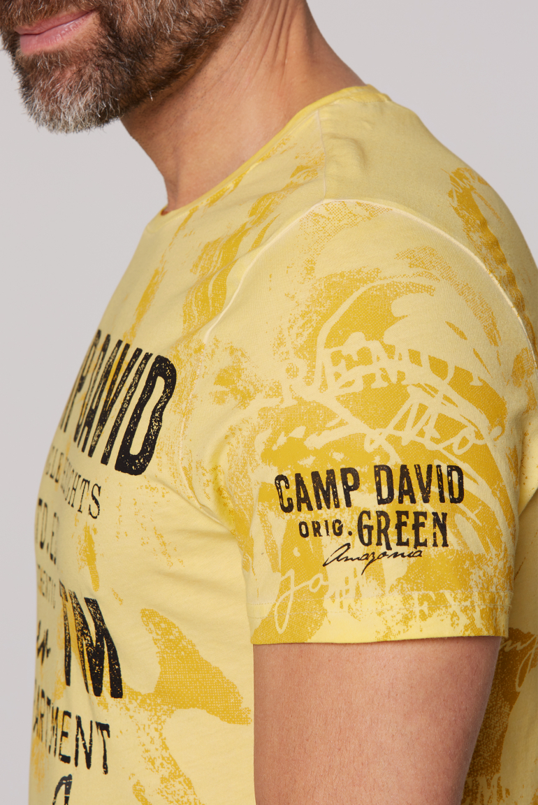 T-Shirt Oil Dyed mit All Over Print