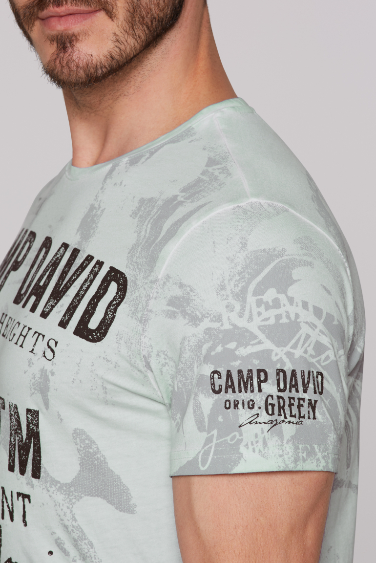T-Shirt Oil Dyed mit All Over Print