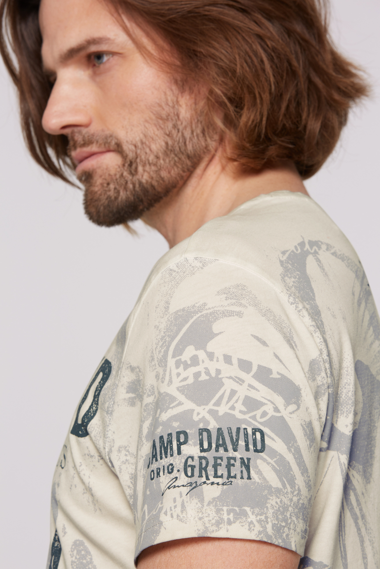 T-Shirt Oil Dyed mit All Over Print