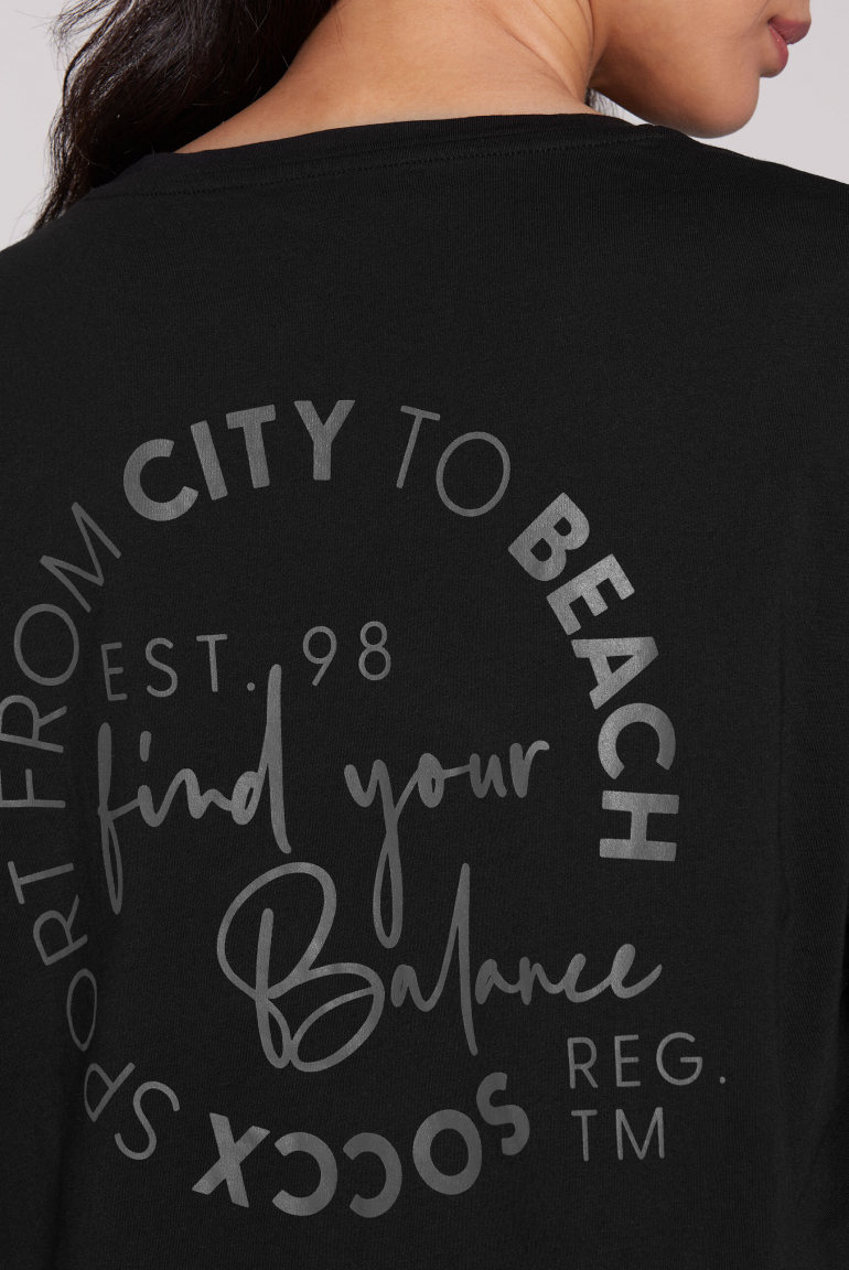 T-Shirt Oversized mit Bindebandsaum
