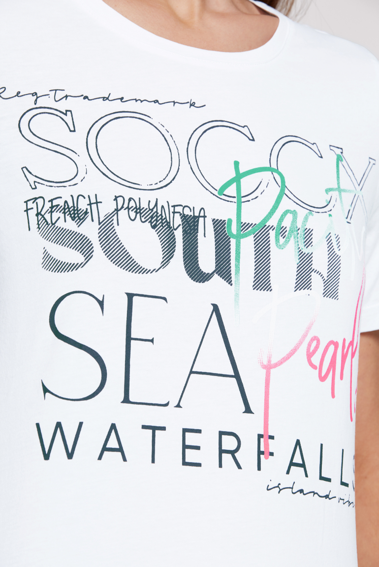 T-Shirt Rundhals mit Logo Print