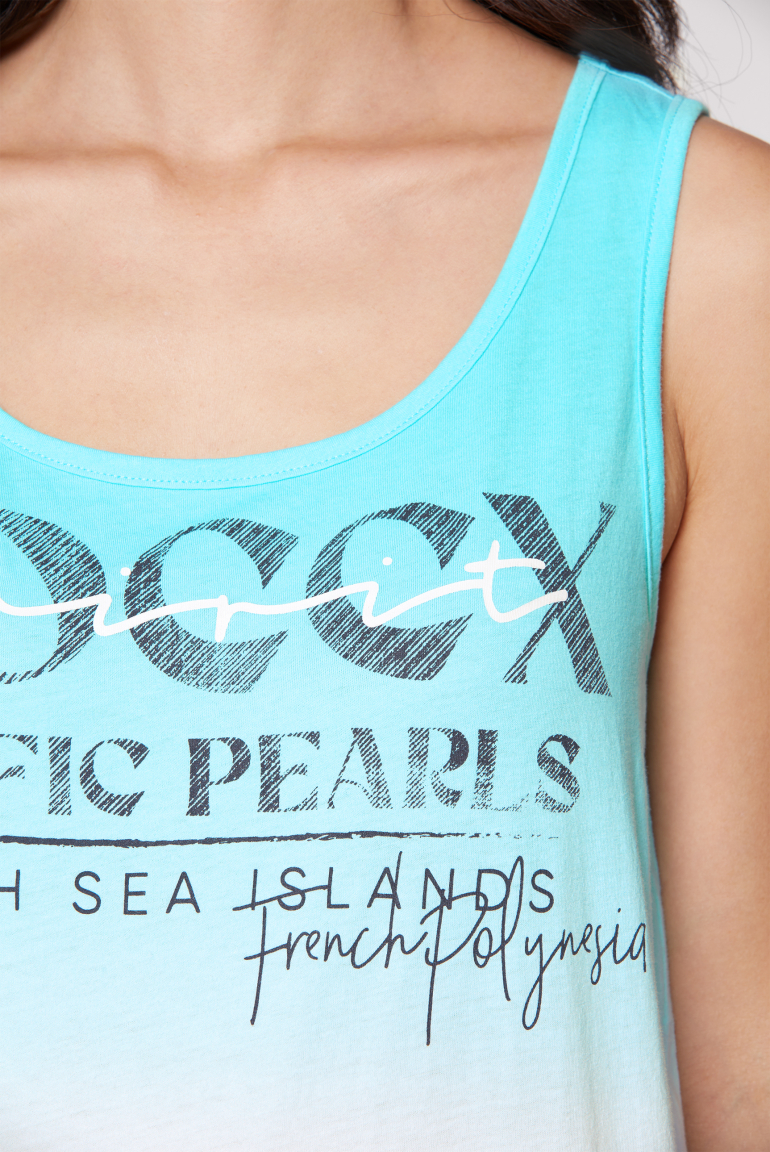 Tanktop mit Dip-Dye-Effekt und Print