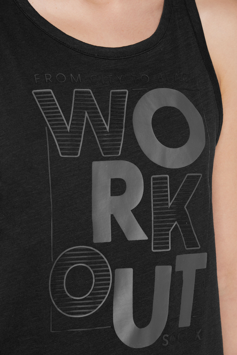 Top mit Artwork und Rücken-Cut-Out