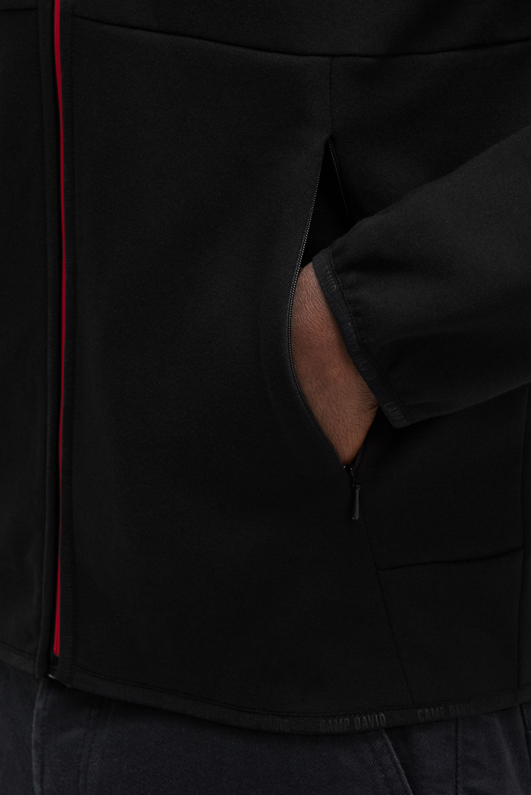 Trainingsjacke aus Interlock mit Kapuze und Artworks