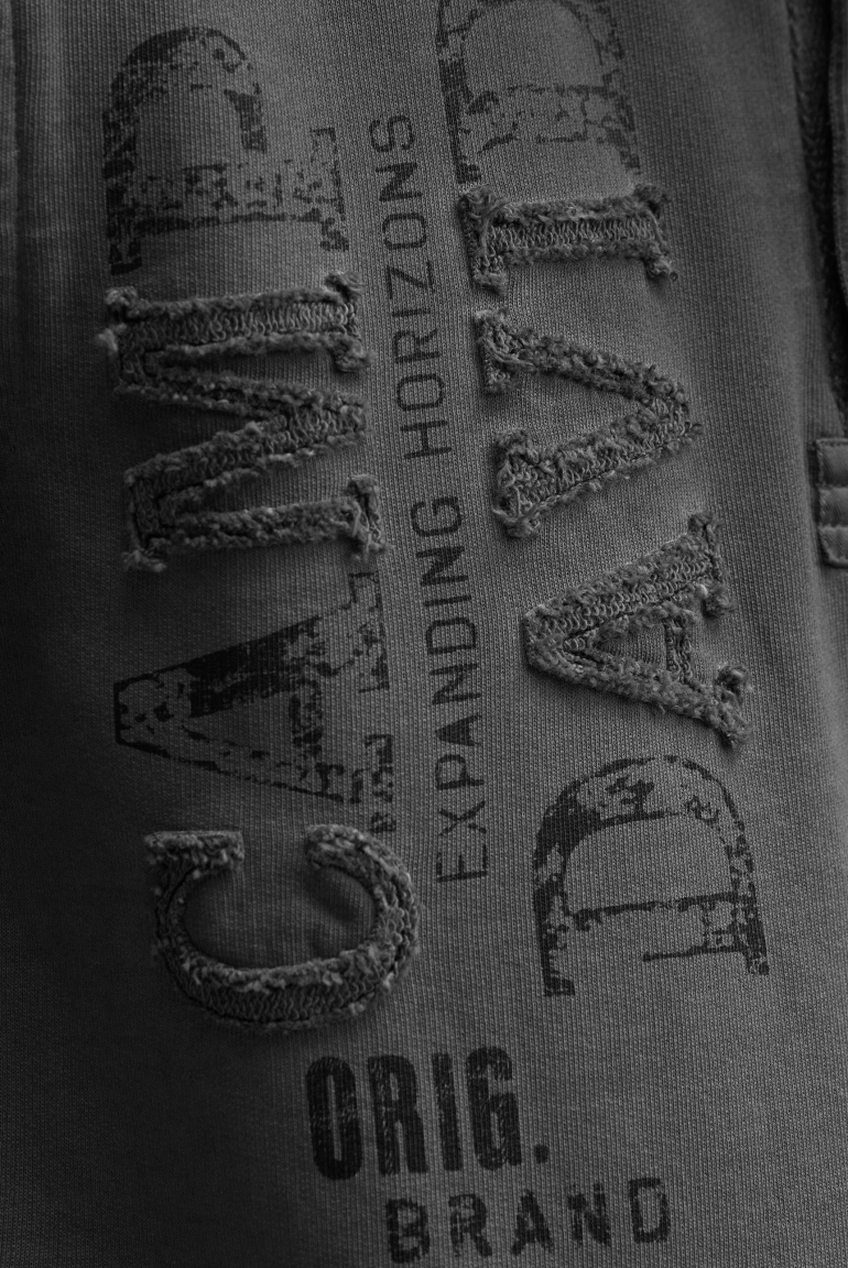 Troyer-Sweatshirt mit Strick-Details und Artworks