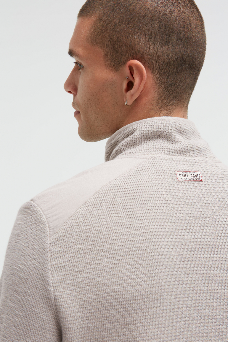 Troyer-Sweatshirt mit Twill-Details