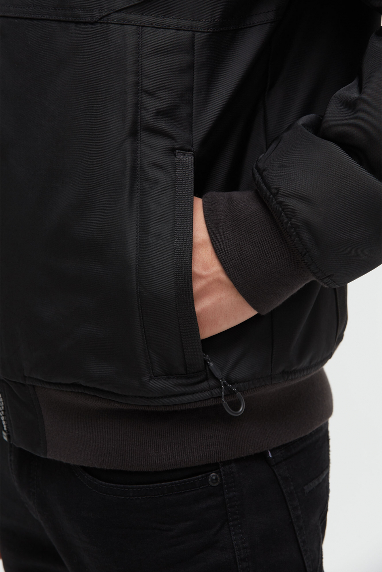 Wattierter Blouson im Worker-Stil mit Kapuze