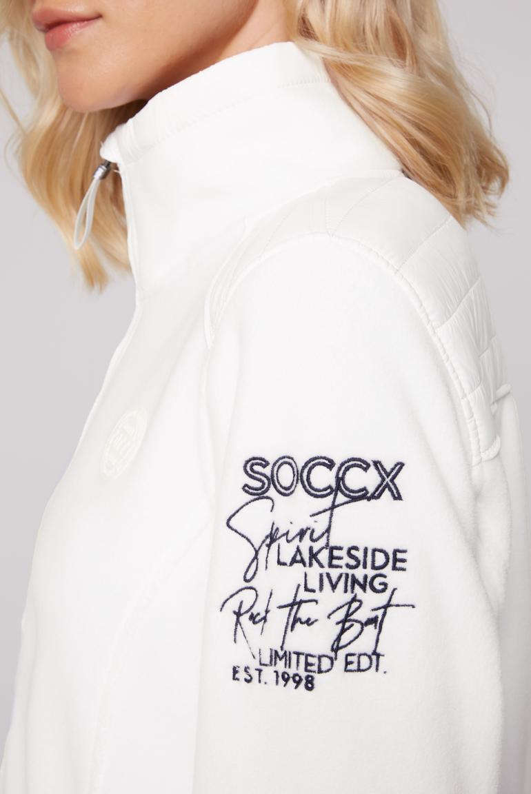 CAMP DAVID & SOCCX | Fleecejacke im tonigen Materialmix ivory