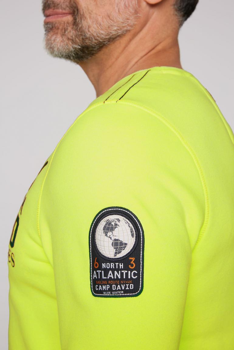 Sweatshirt mit Logo Artwork neon lime - CAMP DAVID & SOCCX
