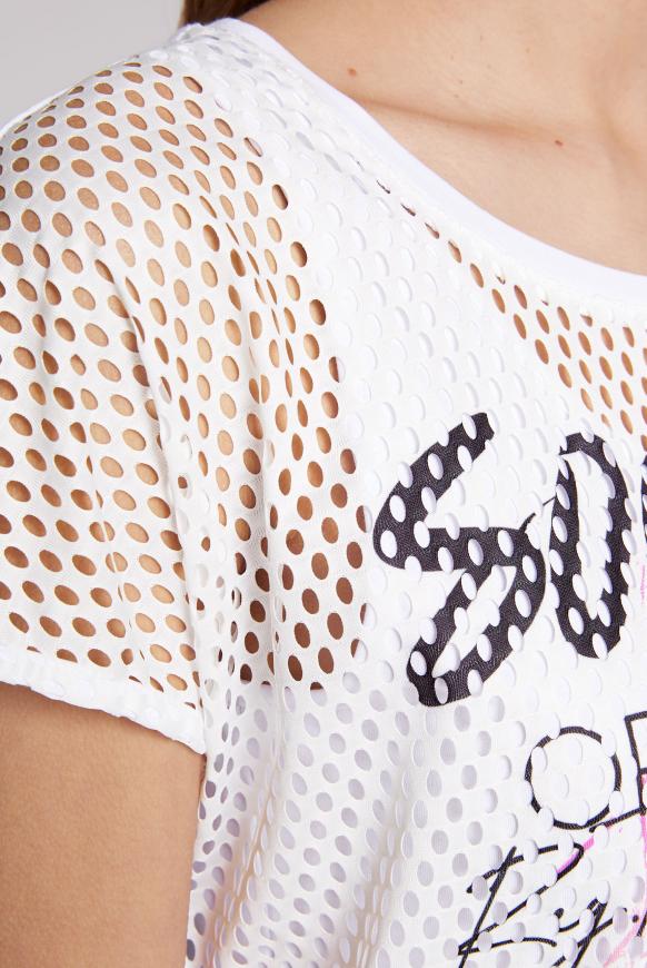 2-in-1 bedrucktes Mesh-Shirt mit Top